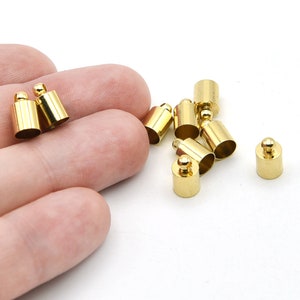10x6mm 24K Shiny Gold Plated End Cap ,Hole Inner 6mm, Huge end caps, Solid Brass End Cap , Bead caps, Cones, Huge End Caps,
