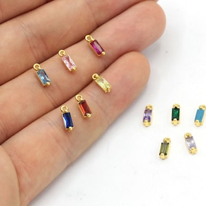 3 x 9 mm 24k Błyszczący Złoty Kamień Urodzinowy, Kamień Urodzinowy w kształcie kropli, Miniaturowy Kamień Urodzinowy z Mikro-Brukturą CZ, Cyrkonia Sześcienna w kształcie kropli, Złocone elementy