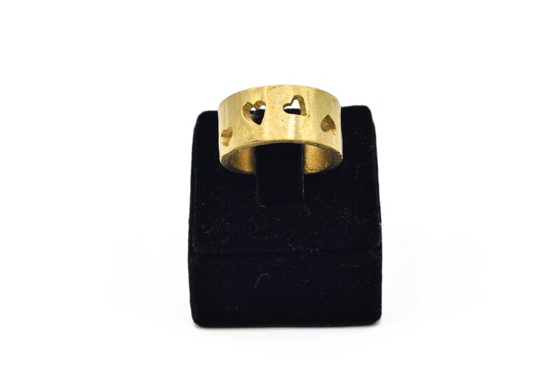 Adjustable Heart Ring Raw brass ring Heart Ring AR133 Jewelry Supplier wholesale ring