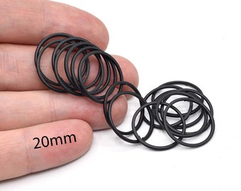 20mm Black Plated Wire Hoops, Hoop Wire, Round Wire, Circle Wire, Large Hoop Earrings, Wholesale Jewellry Supplier