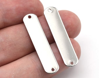 35 x 8 mm gerhodineerde rechthoekige plaat, 2 gaten rechthoekige bedels, rechthoekige hanger, rechthoekige ketting, messing bevindingen, groothandel