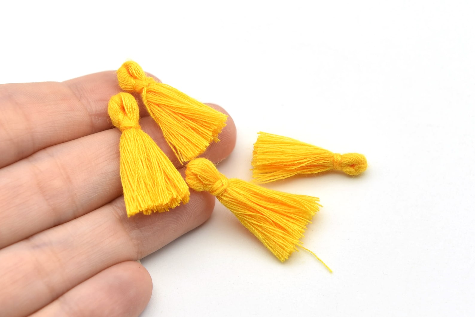 Yellow Tassel Silk Tassels without Caps Fringe Tassels Mini Etsy
