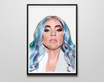 Lady Gaga - Close Up Print