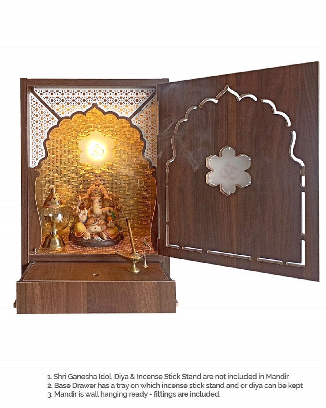 Wooden Wall Hanging Pooja Temple MandirGod Stand religious Etsy