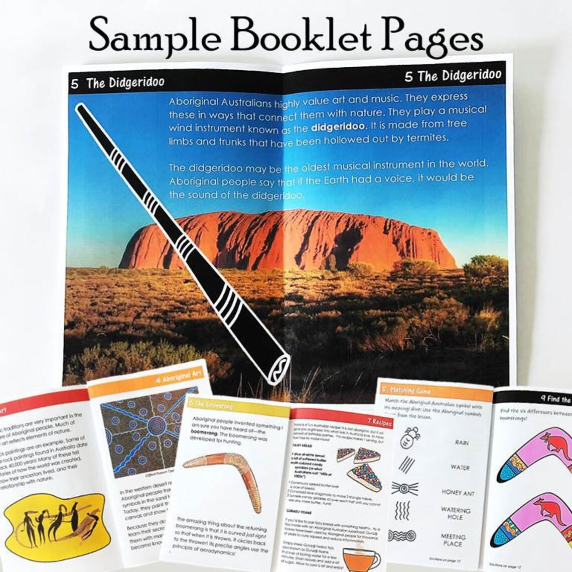 Australia DIY 2 Boomerangs 1 Mini Didgeridoo Craft Kit for Kids, Intro