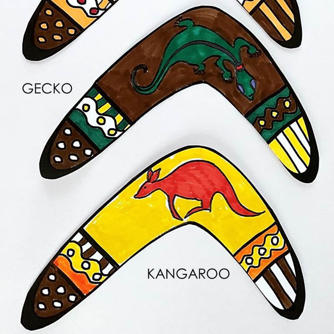 Australia DIY 2 Boomerangs 1 Mini Didgeridoo Craft Kit for Kids, Intro to Aboriginal Australians