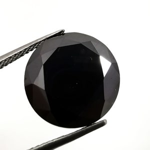 7.00 Ct Certified Black Moissanite Round Cut Loose gemstones Making For Ring Use
