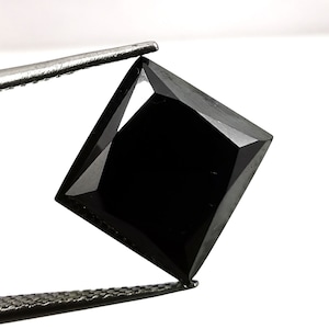 Certified 6.10 Black Moissanite Square & princess Cut Loose gemstones .Making For Ring Use
