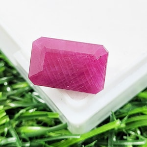 Untreated 100% Natural Red Ruby Gemstone: 10.00 ct Emerald Cut Loose Gemstones