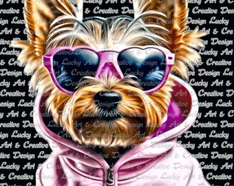 Yorkshire Terrier, Yorki, Dog, Dog, Hoodie, Pink, PNG, Digital Files, Instant Download, Nature, Art Design, Digital Clipart,