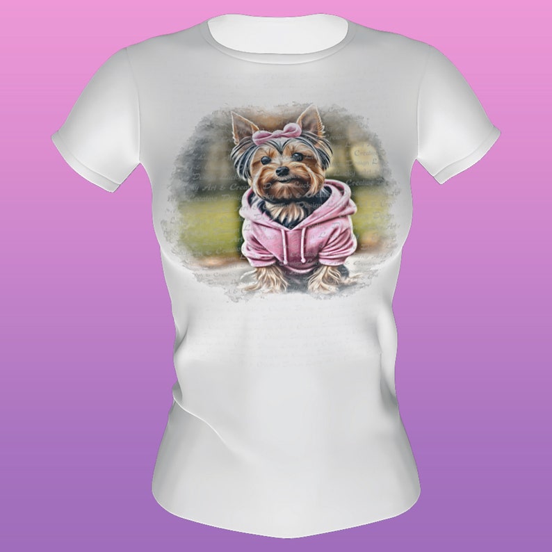 Yorkshire Terrier, Yorki, Dog, Dog,Hoodie, Pink, PNG, JPG, Digital Files, Instant Download, Nature, Art Design, Digital Clipart, image 8