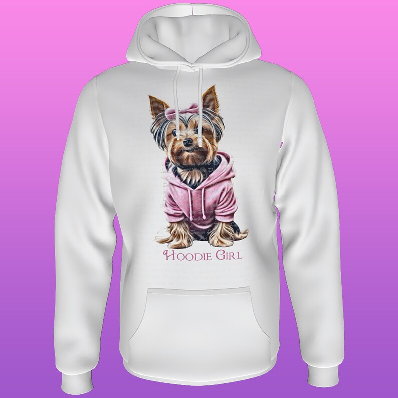 Yorkshire Terrier, Yorki, Dog, Dog,Hoodie, Pink, PNG, JPG, Digital Files, Instant Download, Nature, Art Design, Digital Clipart, image 5