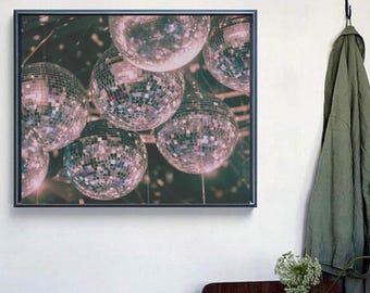 Vintage 70s Inspired Disco Ball Downloadable Print