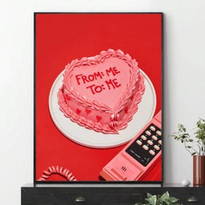 Vintage Heart Cake Downloadable Print