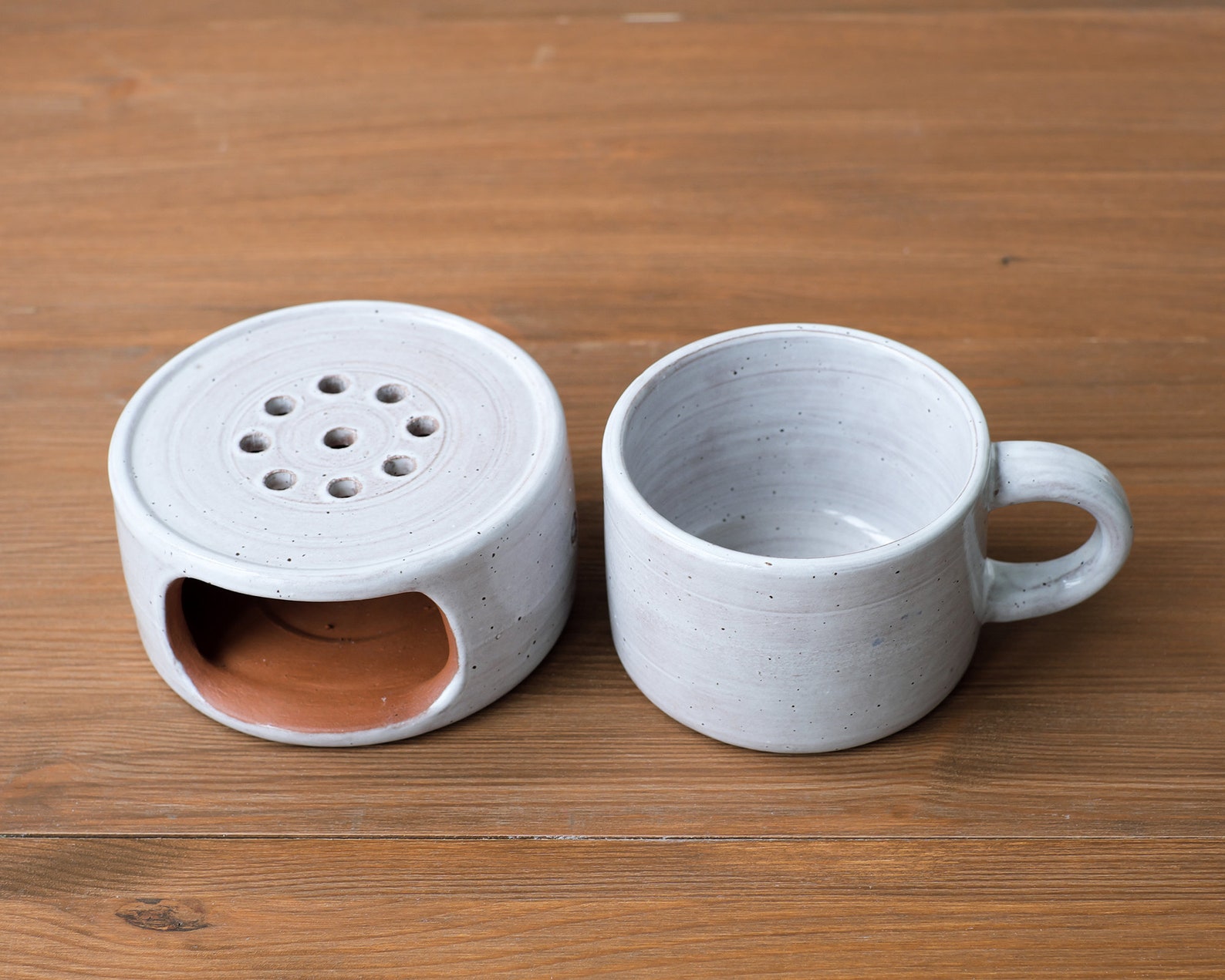 Ceramic warm stove for heating a cup. Ceramic mug handmade. Etsy