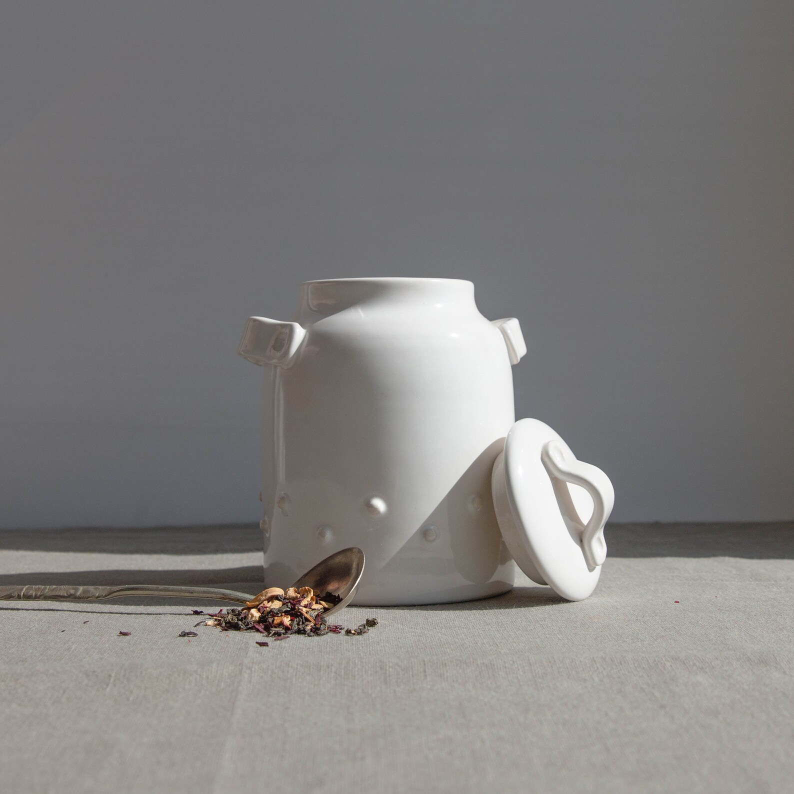 Ceramic jar handmade. Pottery tea jar. White Jar with Lid. Etsy