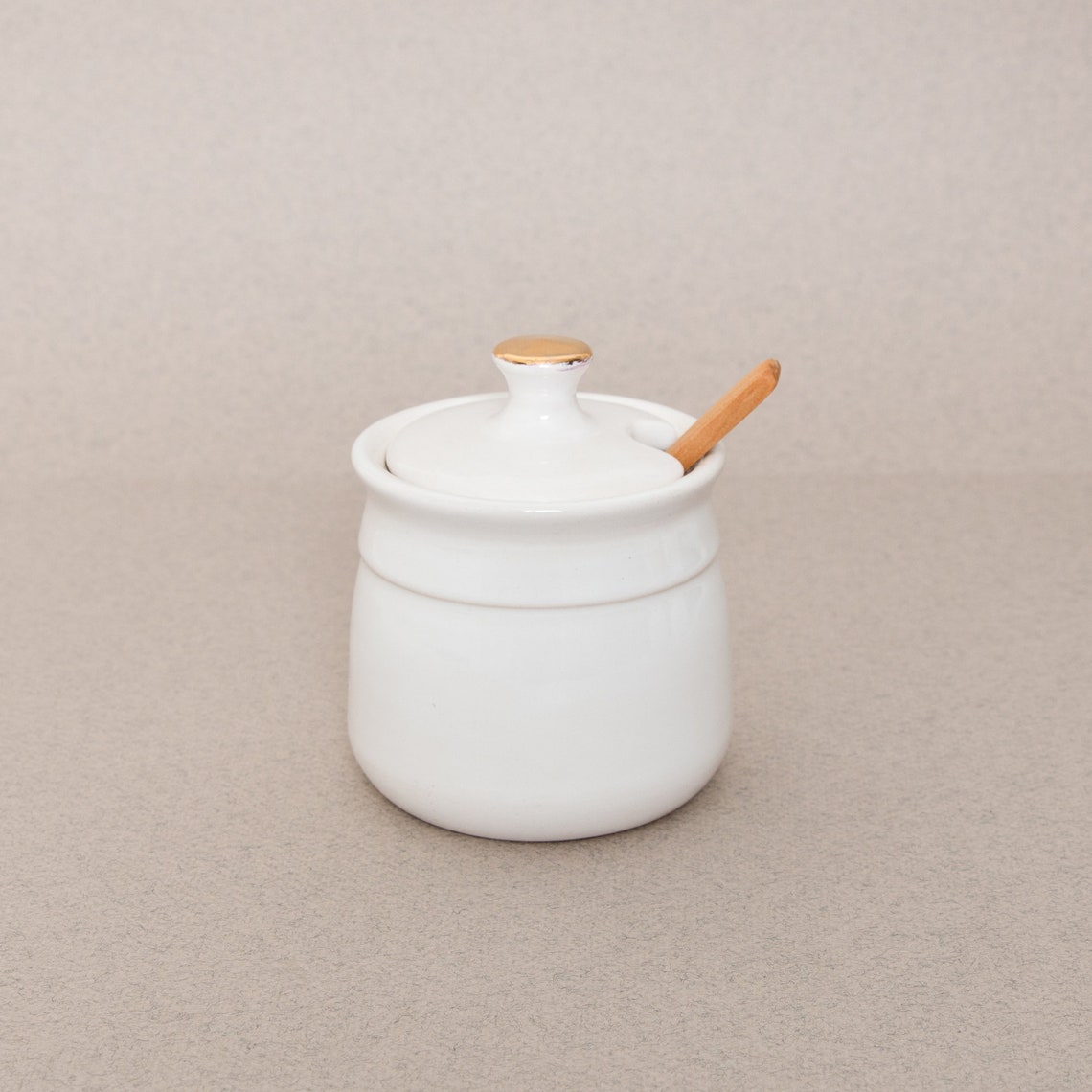 Ceramic White Jar. Handmade Jar with a lid. Jar with wooden Etsy