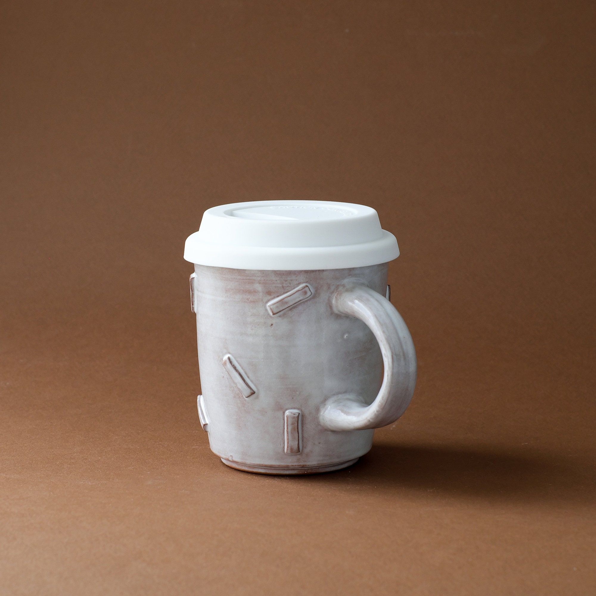 Handmade Ceramic Travel Mug. Mug with reusable Silicone Lid. Etsy