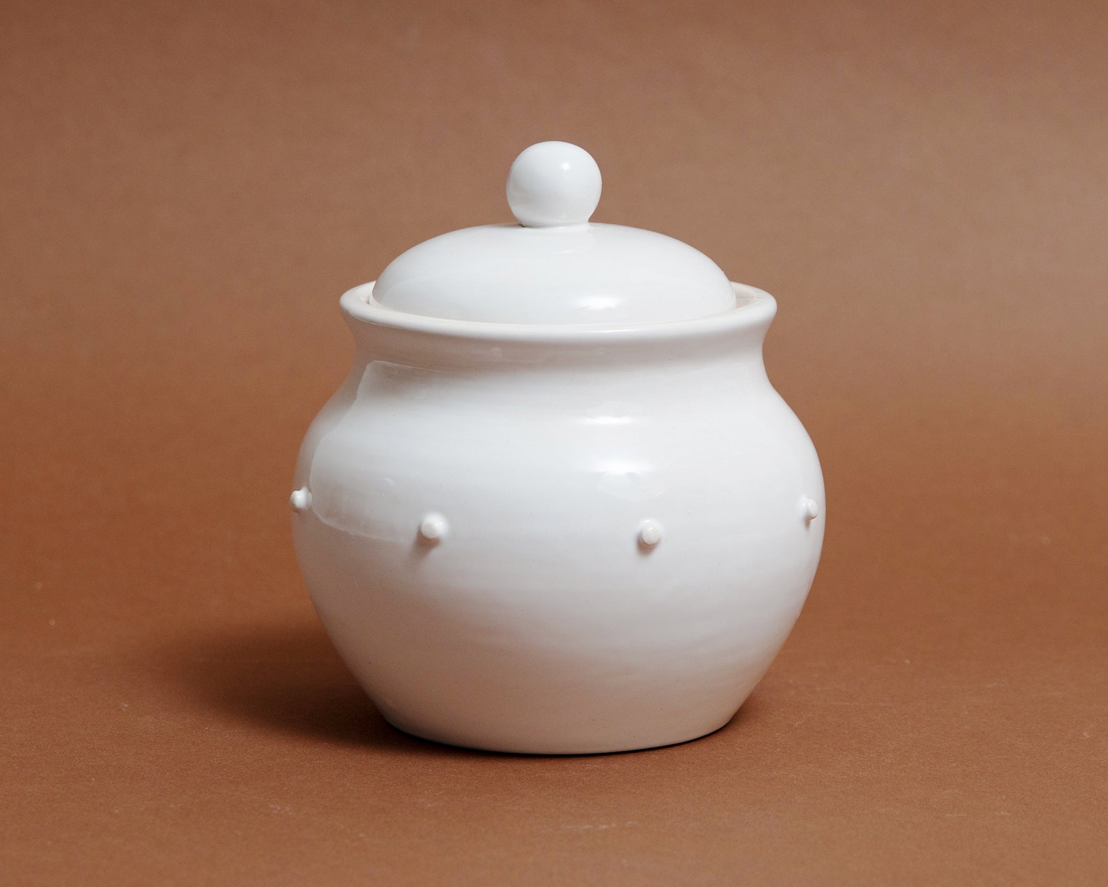 Ceramic Jar with a lid. White Sugar bowl handmade. White Etsy