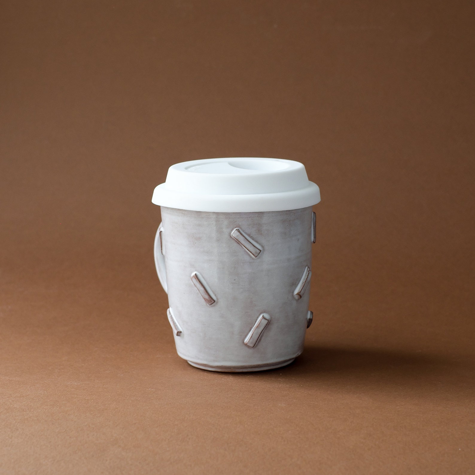 Handmade Ceramic Travel Mug. Mug with reusable Silicone Lid. Etsy