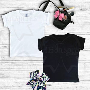 Cheer T-shirt Mockup Front Back Black White Cheerleader Cheerleading PNG