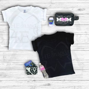 Cheer Mom T-shirt Mockup Front Back Black White Cheerleader Cheerleading PNG