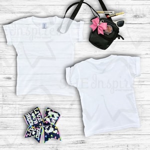 Cheer T-shirt Mockup Front Back Black White Cheerleader Cheerleading PNG