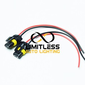 2pc 9006 HB4 Headlight Fog Light Female Plug Pigtail Replacement Wire Harness HID LED Lights