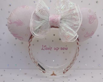 Orejas de Disney iluminadas hechas a mano de La Sirenita / Diadema LED de Mickey y Minnie / Perfectas para días en el parque, viajes a Disney, regalos y más