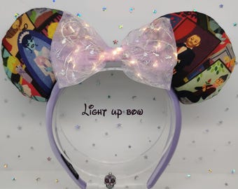 Haunted House Handmade Light Up Disney Ears | LED Mickey Minnie Headband | Perfect for Park Days, Disney Trips, Gifts & More