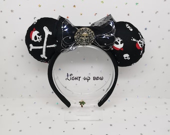 Pirates Handmade Light Up Disney Ears | LED Mickey Minnie Headband | Perfect for Park Days, Disney Trips, Gifts & More