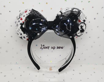 Alice In Wonderland Handmade Light Up Disney Ears | LED Mickey Minnie Headband | Perfect for Park Days, Disney Trips, Gifts & More