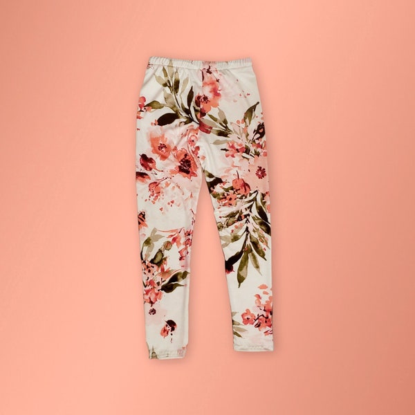 Grey Vintage Floral Print Women's Leggings