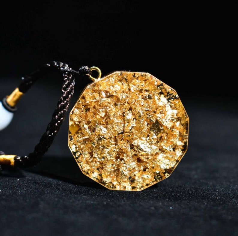 Orgonite Natural Tiger Eye Crystal Pendant Necklace-Sri Yantra Sacred Geometry Orgone-EMF Protection Chakra Healing Orgone-Orgonite Gift