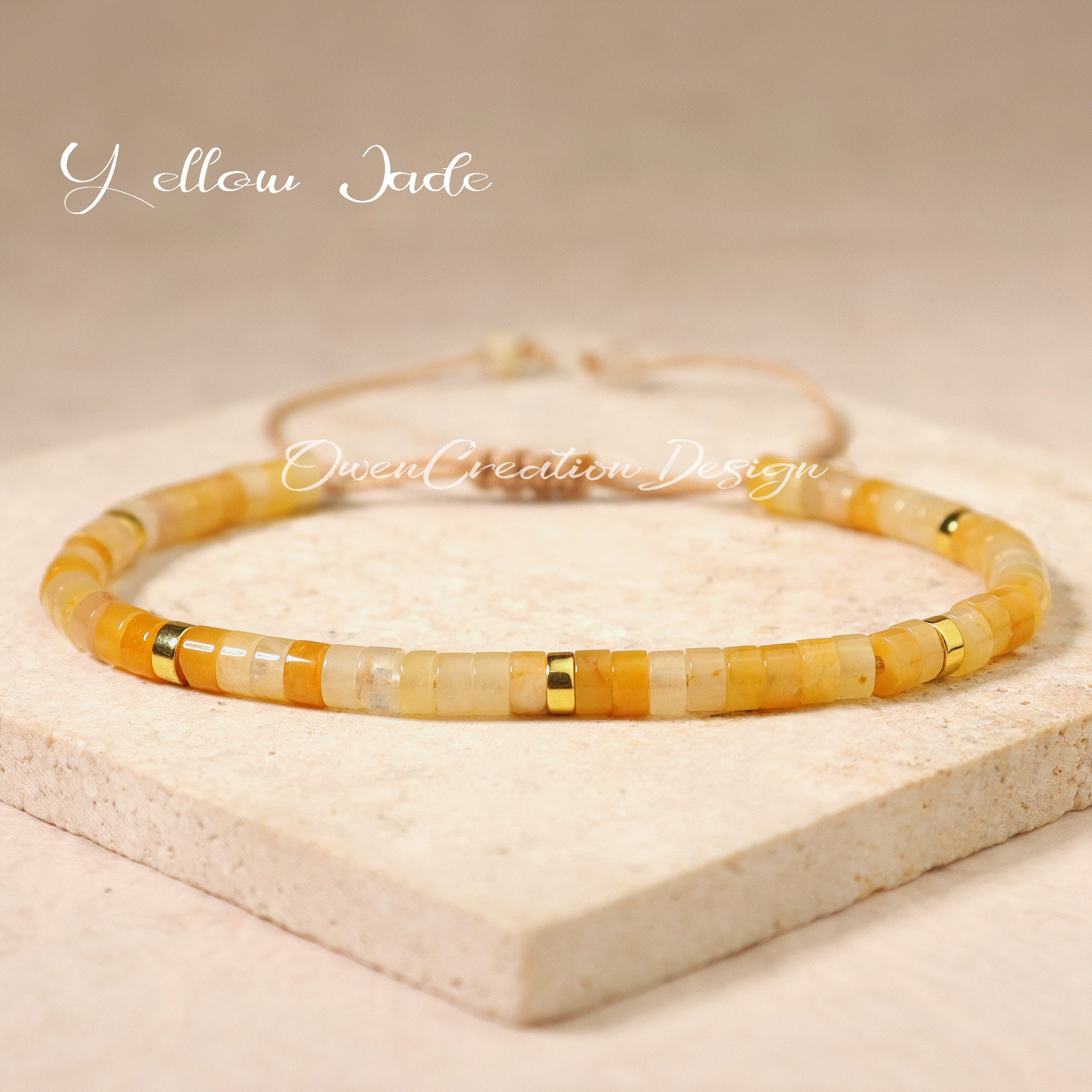 Burmese Yellow Jade apple-beads bracelet. Genuine unheated crystal gem –  ShopOnlineLah.com