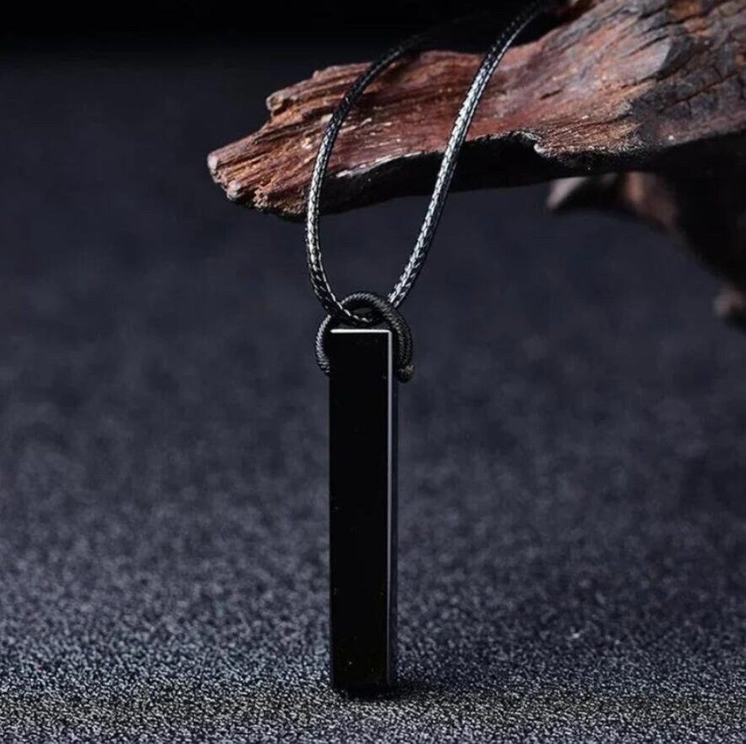Amazon.com: 2 Types of Tungsten Black Bar Necklaces Bundle : Clothing,  Shoes & Jewelry