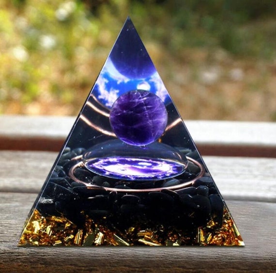 Black Tourmaline Orgone Pyramid Reiki Healing Gift Spiritual Energy set of 5 