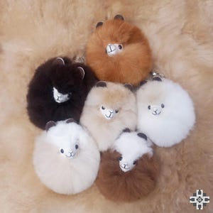 Alpaca Fur Keychain | Genuine Alpaca Fur | Handmade Stuffed Keyring