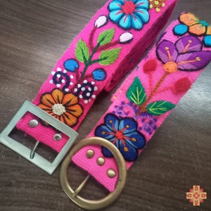 Sustainable Fashion Embroidered Belt | Peruvian Floral Ethnic Belt | Empower Andean Women with a One-of-a-Kind Artisan Embroidered Belt