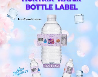 Personalized Huntrix Water Bottle Labels JPG