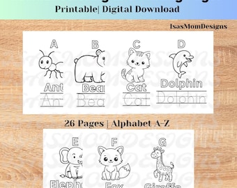 Toddler A–Z Animal Coloring & Tracing Pages!