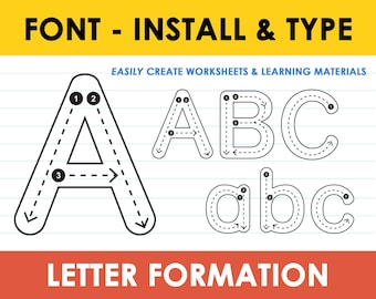 School Font, Writing Practice, Tracing Font, Preschool Learning, Handwriting Practice, Teacher Font, Letter Tracing, Learn to Write,