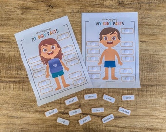 Face Parts, Body Part, Preschool Printable, Busy Book Printable, Homeschool Learning, Toddler Activity, Montessori Activity, Pre K Printable