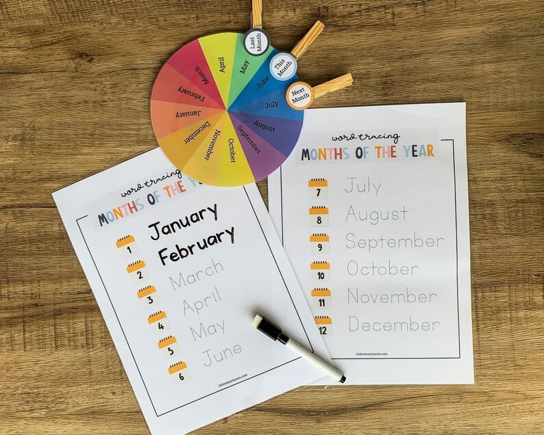 Months of the Year Months Learning Printable Classroom - Etsy