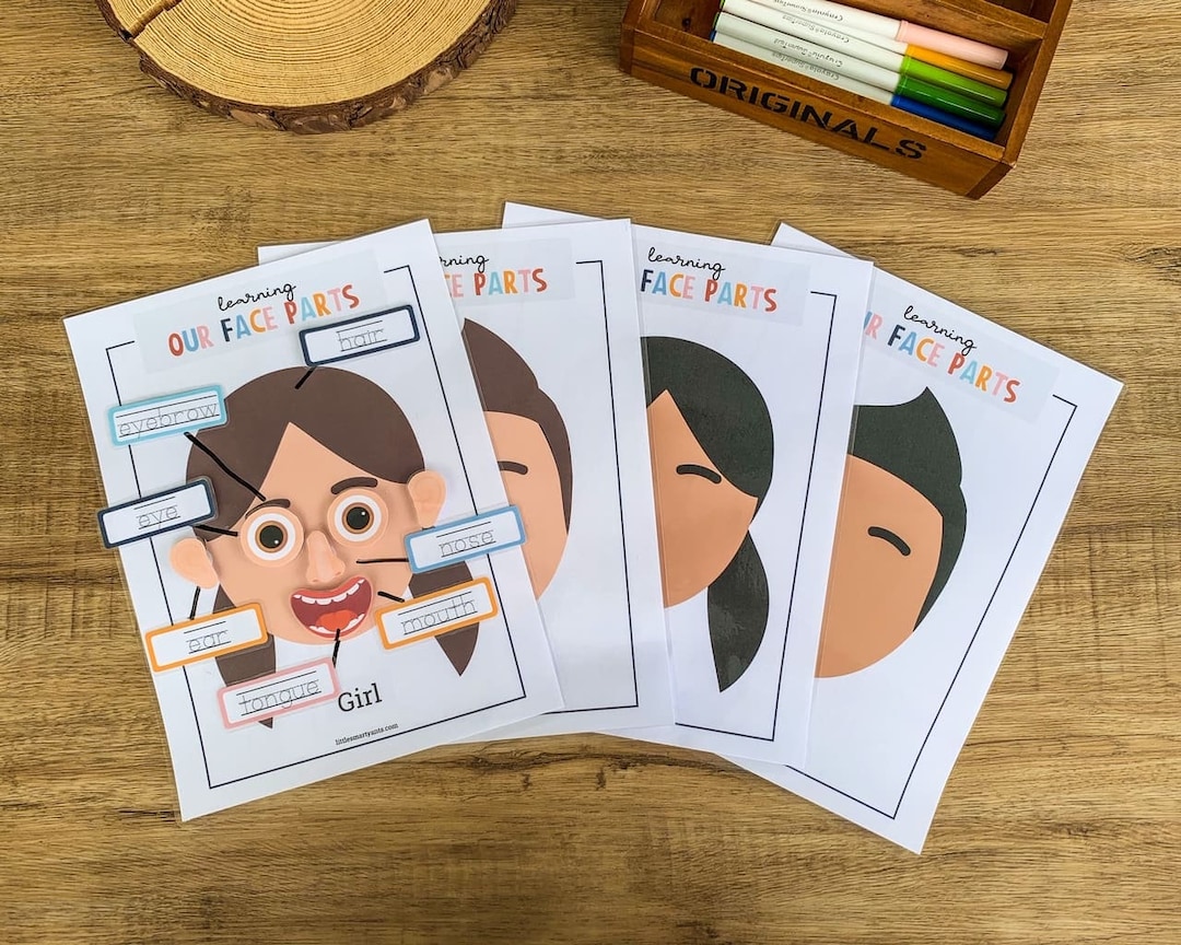 Printable Face Parts Learning Faces 5 Senses Printable My Etsy