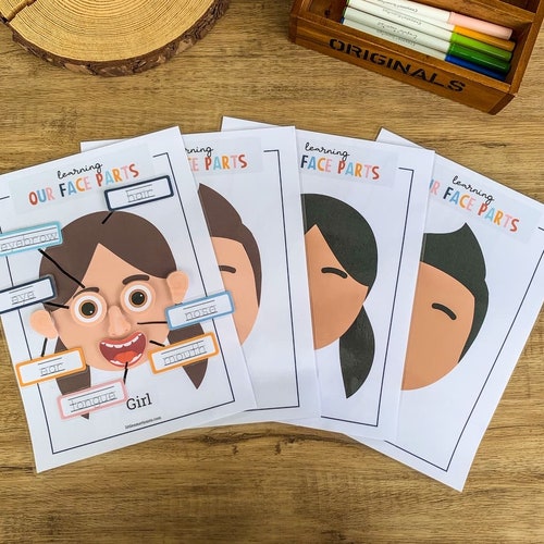 Printable Face Parts Learning Faces 5 Senses Printable My - Etsy