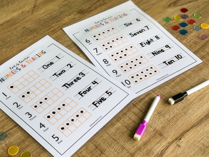 Number Printable, Tracing Numbers, Numbers Counting, Preschool Math, Montessori Math, Homeschool Math, Math Printable, Numbers and Counting image 1