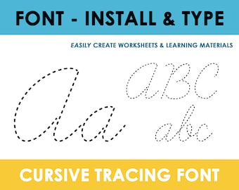 Cursive, Tracing Font, Cursive Font, Tracing Worksheet, Cursive Letters, Handwriting Practice, Teacher Font, Cursive Writing, Penmanship,