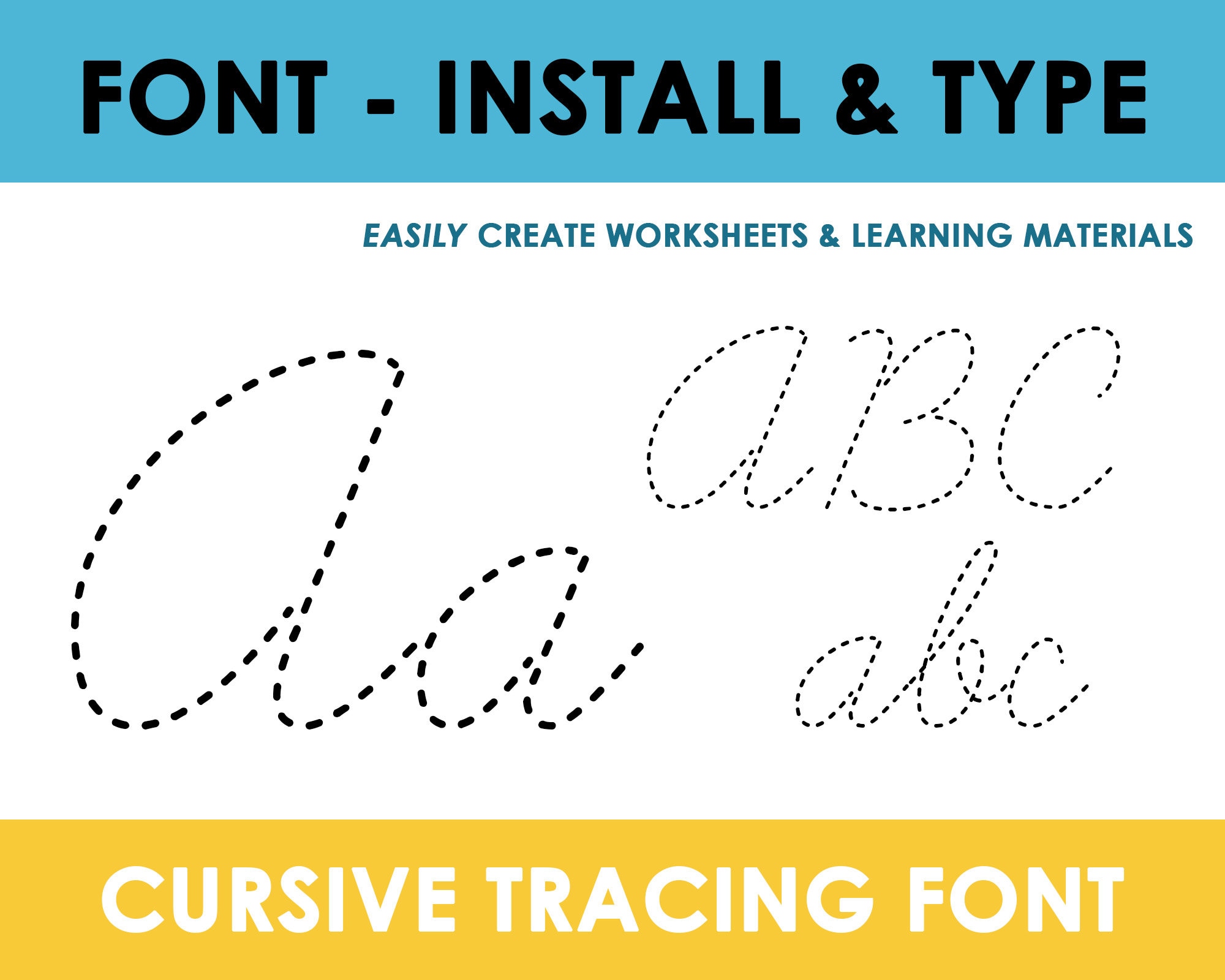 Cursive tracing font cursive font tracing worksheet etsy canada