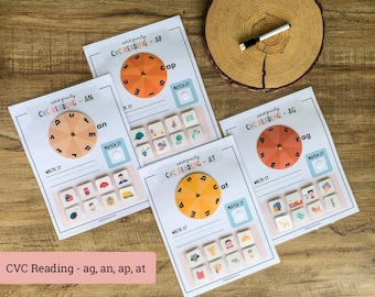 CVC, Phonics Printable, Kids Word Game, Learning to Read, Preschool Printable, Kindergarten Printable, Sight Words, Homeschool Reading